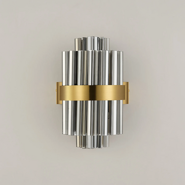 Exolon 4 Light Wall Bracket, Brass Finish with Smoked Sculpted Glass