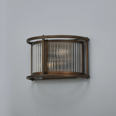 Nova Wall Light, Bronze & Clear Glass