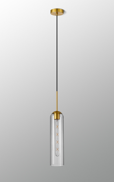 Callow Single Pendant Brass Gold with Clear Glass