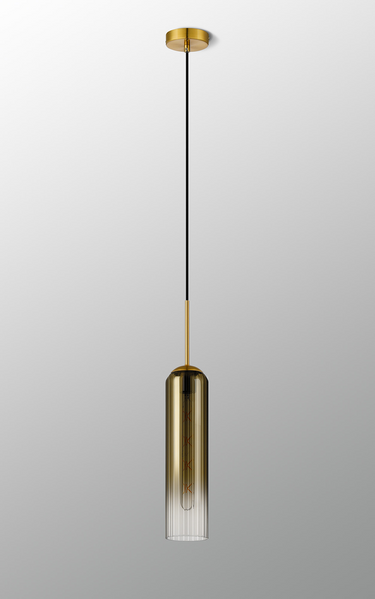 Callow Single Pendant Brass Gold with Gold Fade Glass