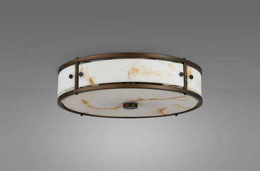 Sienna Large Flush, Brown Alabaster and Bronze Finish - IP44