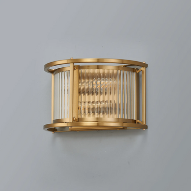 Nova Wall Light, Brass & Clear Glass