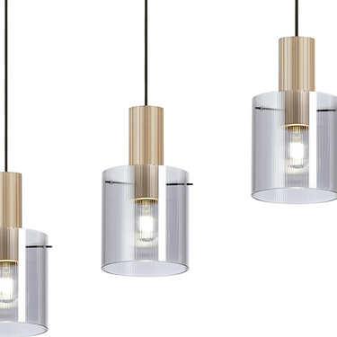 Madison Linear 4 Light, Light Gold with Narrow Ribbed Smoked Glass