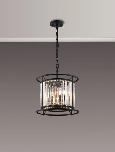 Dynasty 3 Light Dual Mount Pendant Satin Black