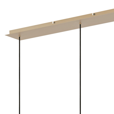 Madison Linear 3 Light, Light Gold with Wide Ribbed Amber Glass