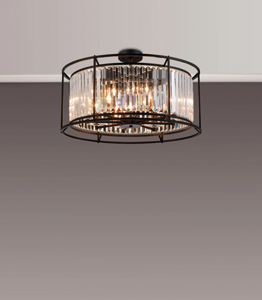 Dynasty 8 Light Dual Mount Pendant Satin Black