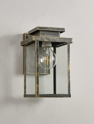 Abbot Black and Gold Wall Light, IP44