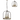 Quincy 4 Light Pendant/Semi Flush, Brown Oxide, Antique Brass and Wood Effect