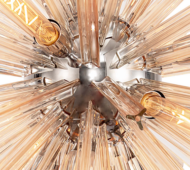 Rigel 16 Light Polished Nickel and Champagne Glass