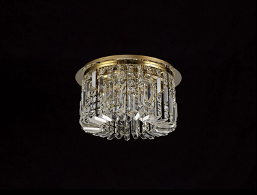 Layla 5 Light Flush, Gold with Clear Crystal
