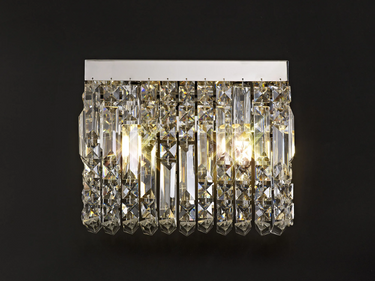 Layla 2 Light Wall Bracket, Polished Chrome with Clear Crystal