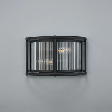 Nova Wall Light, Black & Clear Glass