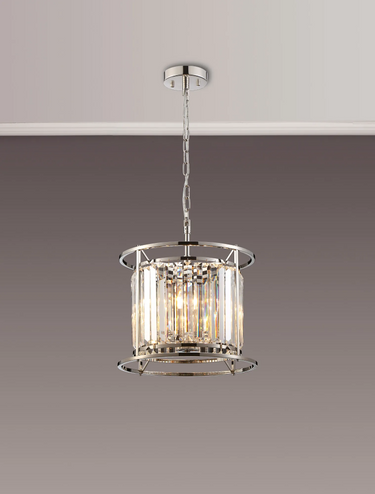 Dynasty 3 Light Dual Mount Pendant Polished Nickel
