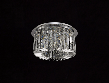 Layla 5 Light Flush, Polished Chrome with Clear Crystal