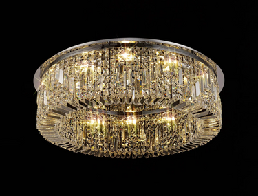 Layla 12 Light Flush, Polished Chrome with Clear Crystal