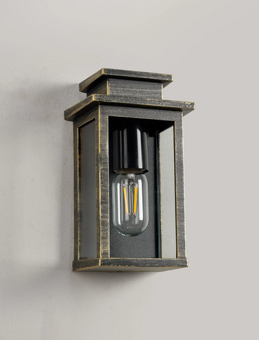 Abbot Black and Gold Wall Light, IP44