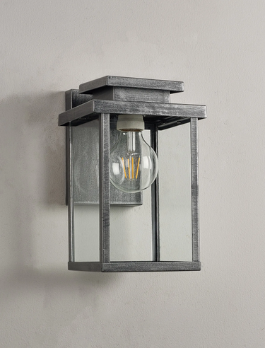 Abbot Black and Silver Wall Light, IP44