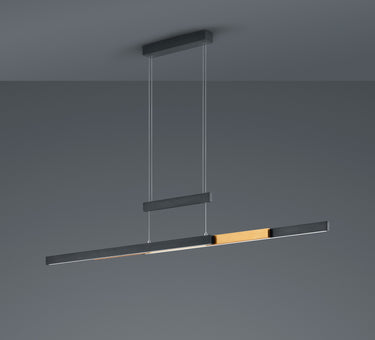 Trajan 42W LED Brushed Black/Brass Rise & Fall