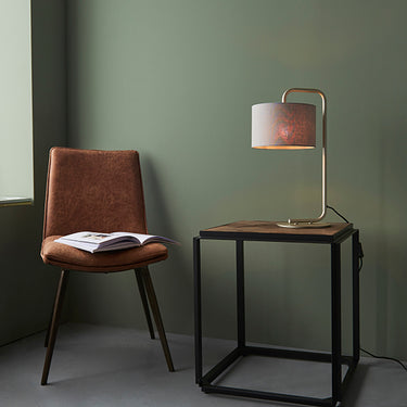 Consort Table Lamp Champagne Gold & Slate Grey Shade