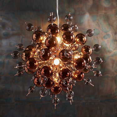 Rove 9 Light Pendant Polished Copper with Copper Mirror Glass