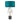 Cortez Table Lamp Antique Silver & Teal Satin Shade