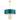Cortez 5 Light Pendant Antique Gold Leaf & Teal Satin Shade