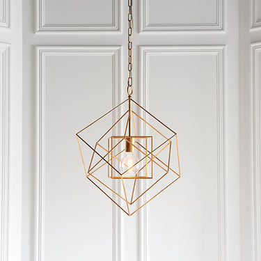 Pullman 1 Light Pendant Small Antique Gold & Silver Leaf