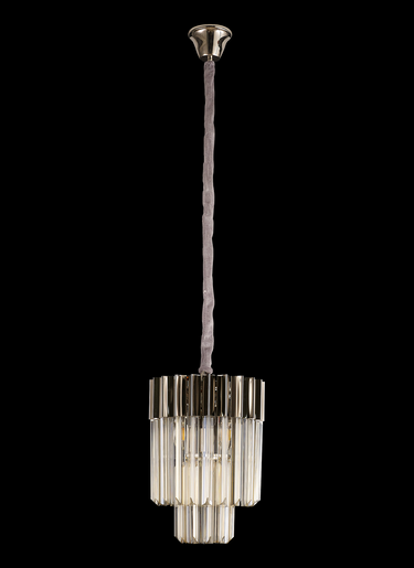 Pallas 4 Light Pendant Polished Nickel & Cognac Sculpted Glass