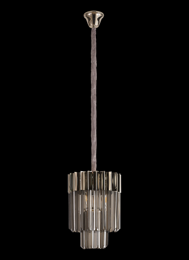 Pallas 4 Light Pendant Polished Nickel & Smoked Sculpted Glass
