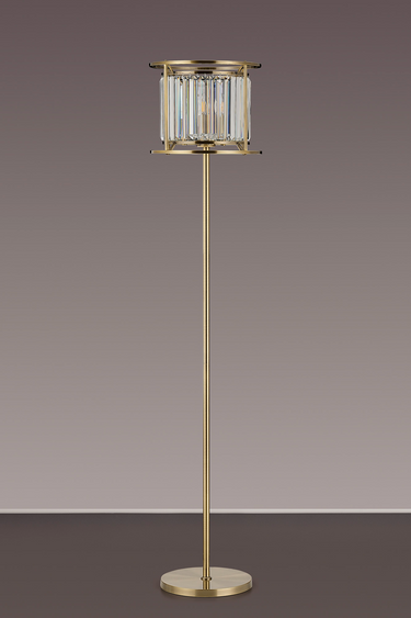 Dynasty 3 Light Floor Lamp Antique Brass