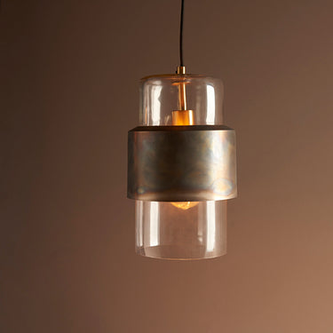 Cooper Single Pendant Bronze Patina & Clear Glass
