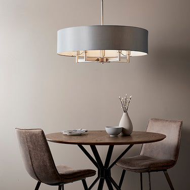Pilot 5 Light Pendant Matt Nickel & Grey Shade