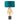 Cortez Table Lamp Antique Gold Leaf & Teal Satin Shade