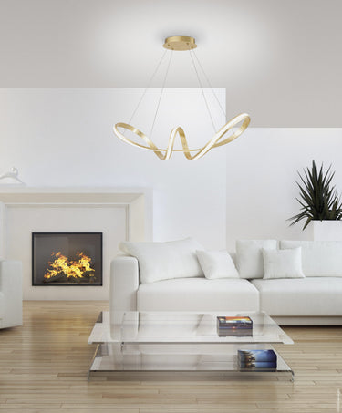 Lindy Large Gold Leaf LED Pendant