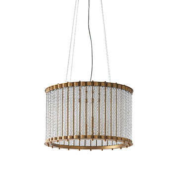 Pentney 6 Light Pendant Matt Gold & Twisted Glass