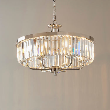 Grace 6 Light Pendant Polished Nickel & Clear Cut Crystal
