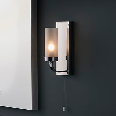 Uptown #1 Bathroom Wall Lamp Polished Chrome & Frosted Glass