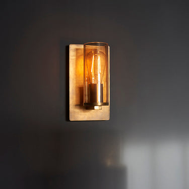 Cooper Wall Lamp Brass Patina & Champagne Glass