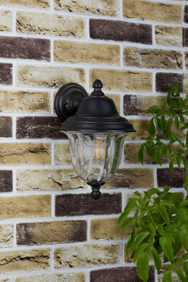 Aldgate Wall Light Outdoor Black Gold IP44