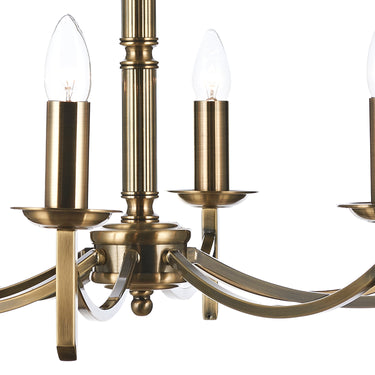 Ambassador 8 Light Pendant Antique Brass