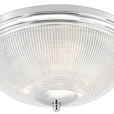 Arbor 3 Light Flush Polished Chrome & Glass IP44
