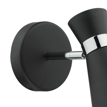 Ashworth Wall Light Matt Black & Polished Chrome