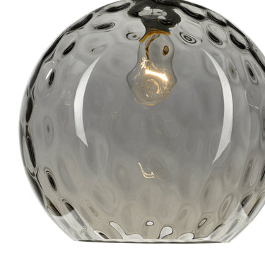 Aulax 1 Light Pendant Silver Smoked Glass