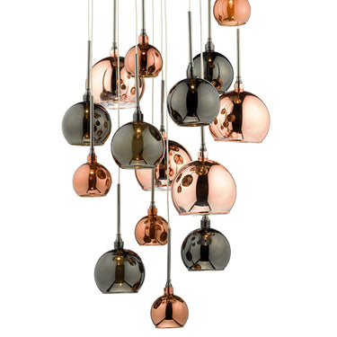 Aurelia 15 Light Spiral Pendant Black Chrome