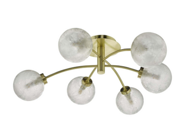 Avari 6 Light Semi-Flush Satin Brass