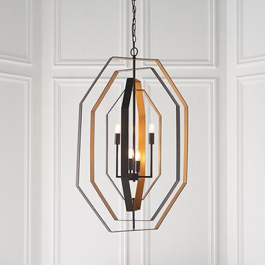 Chime 4 Light Pendant Aged Bronze & Anitque Gold
