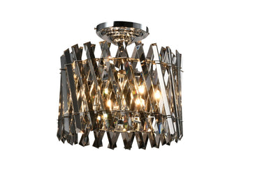 Nevarra 6 Light Polished Chrome & Smoked Crystal Dual Mount