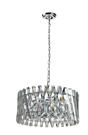 Nevarra 9 Light Polished Chrome & Clear Crystal Glass Dual Mount
