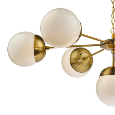 Bombazine 7 Light Pendant Natural Brass