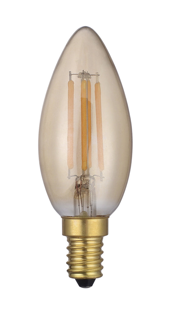 E14 LED Dim Vintage Candle Lamp 4W 250LM 1800K Gold